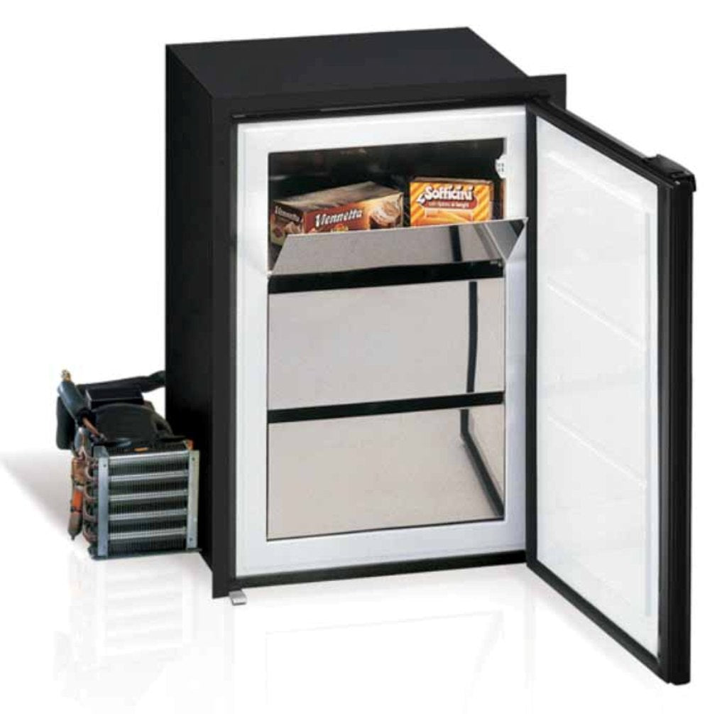 C110RBN4-F-1 ~ 3.8 CU.FT STAND ALONE BLACK FRONT LOADING EXTERNAL UNIT, ADJUSTABLE FLANGE, AIRLOCK LATCH 12/24V 115/230V 50/60HZ