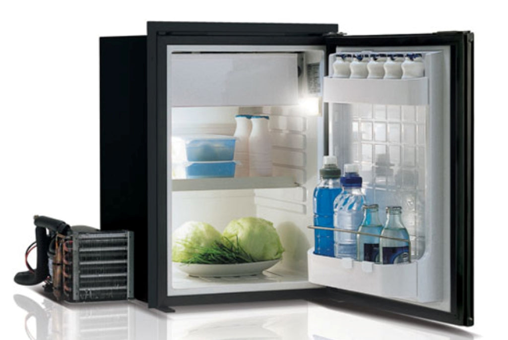 C42RBD4-F ~ 1.4 CU. FT FRONT LOADING BLACK REFRIGERATOR w/FREEZER COMPARTMENT, EXTERNAL UNIT, ADJUSTABLE FLANGE, AIRLOCK LATCH 12/24V 115/230VAC 50/60HZ