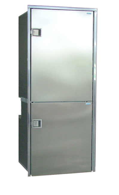 Cruise 195 Stainless Steel Fridge/Freezer - AC/DC, Left Swing, 4 - Sided Stainless Steel  Flange