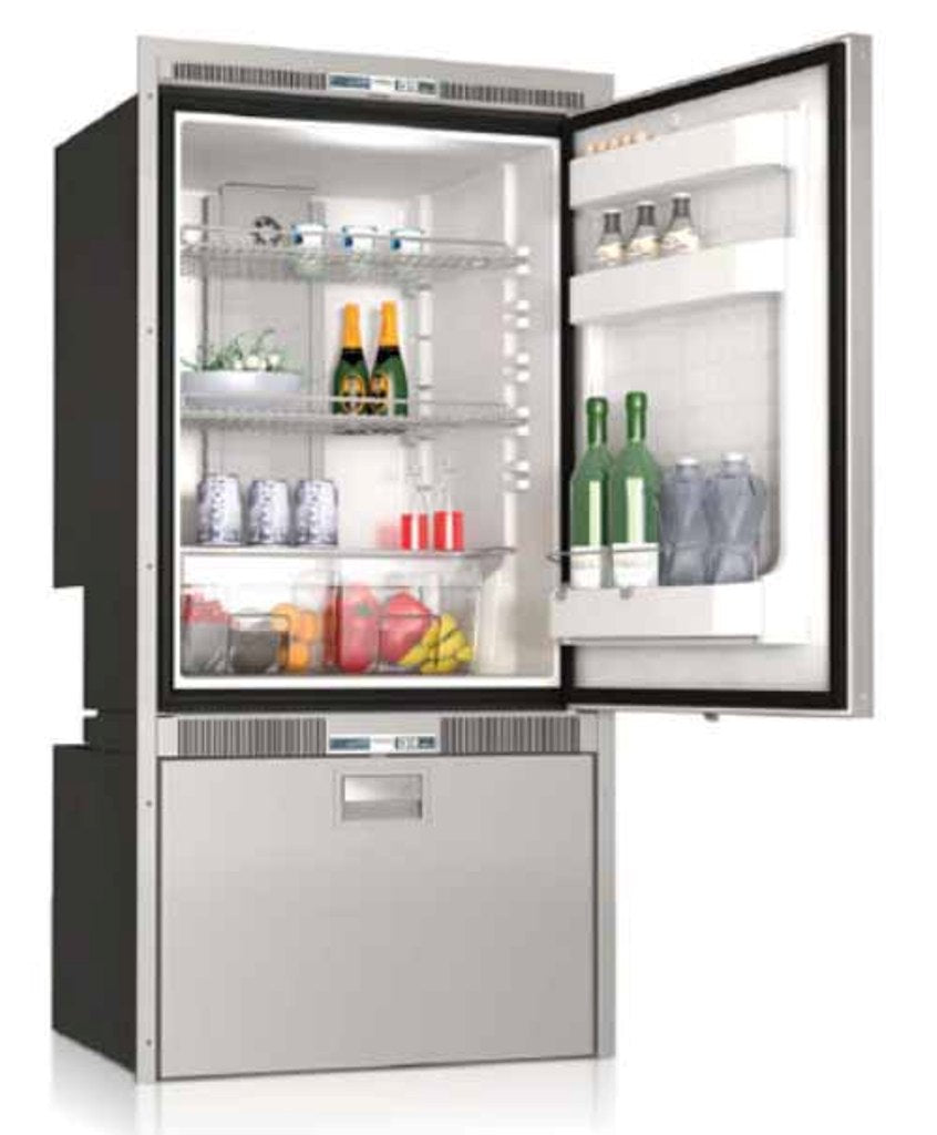 DW250IXN4-EFV-2 ~ 8.1 CU.FT REFRIGERATOR (5.5cu ft) SINGLE DRAW FREEZER (3.1cu.ft) FLUSH FLANGE STEELOCK LATCHES LED INTERIOR LIGHTS DUAL INTERNAL UNITS 12/24VDC - 115/230VAC - 50/60HZ