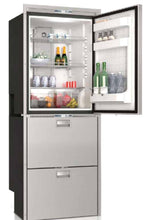 Load image into Gallery viewer, DW360IXD4-EFV-2 ~ 10.6 CU.FT STAINLESS STEEL REFRIGERATOR (5.5cu.ft) 2- DRAWER FREEZER/REFER (5.1 cu.ft) FLUSH FLANGE STEELOCK LATCHES LED INTERIOR LIGHTS DUAL INTERNAL UNITS 12/24V 115/230VAC
